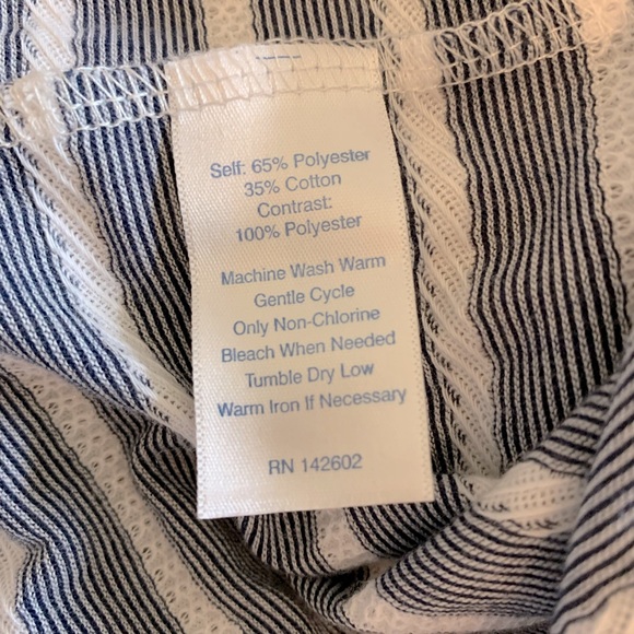 Sail to Sable Navy Blue and White Striped Short Sleeve Top - Picture 5 of 5